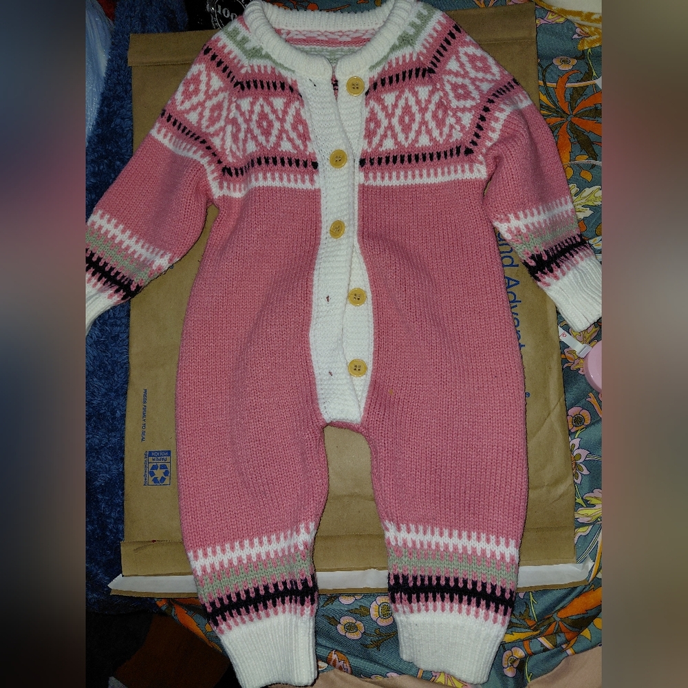 Pink and White Kids One Piece
